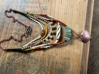 Image 6 of Layered necklace n2- mixed beads, brass, copper.