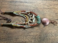 Image 9 of Layered necklace n2- mixed beads, brass, copper.