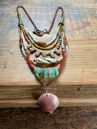 Image 14 of Layered necklace n2- mixed beads, brass, copper.