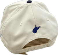 Image 4 of Two-Tone Mid Profile "WEST VIRGINIA" Cap - Fits All - Navy Embroidered 