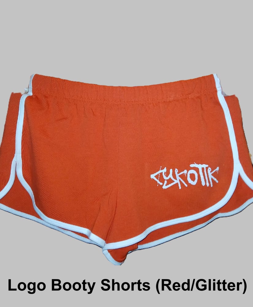 Image of Cykotik - Logo Bootie Shorts (Red w/Glitter)