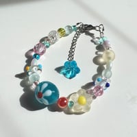 Image 2 of Aqua Flower Bracelet