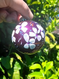 Image 2 of Glossy Metallic Purple with White Flowers