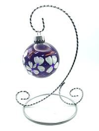 Image 1 of Glossy Metallic Purple with White Flowers