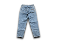 Image 1 of Carhartt Vintage 90s light wash denim jeans, 100% cotton, leather patch