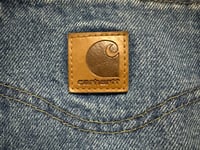 Image 4 of Carhartt Vintage 90s medium wash denim jeans, 100% cotton, leather patch
