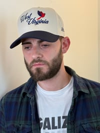 Image 5 of Two-Tone Mid Profile "WEST VIRGINIA" Cap - Fits All - Navy Embroidered 