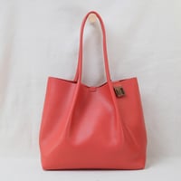 Image 1 of Pinch Tote pebbled warm red orange