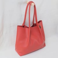 Image 2 of Pinch Tote pebbled warm red orange