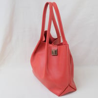 Image 5 of Pinch Tote pebbled warm red orange
