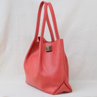 Image 4 of Pinch Tote pebbled warm red orange