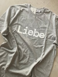 Image 1 of Liebe Long Sleeve – Organic Cotton grey with white letters 