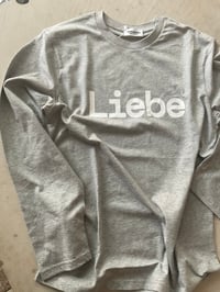 Image 2 of Liebe Long Sleeve – Organic Cotton grey with white letters 
