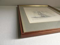 Image 16 of Original Vintage Pencil Drawing of a Warehouse, Framed, Small Unsigned Artwork