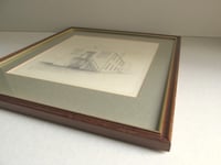 Image 17 of Original Vintage Pencil Drawing of a Warehouse, Framed, Small Unsigned Artwork