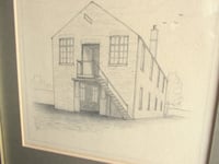 Image 9 of Original Vintage Pencil Drawing of a Warehouse, Framed, Small Unsigned Artwork