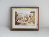 Image 1 of Newlyn Cornwall 1882 by John Mulcaster Carrick, Small Vintage Art Print, Framed 
