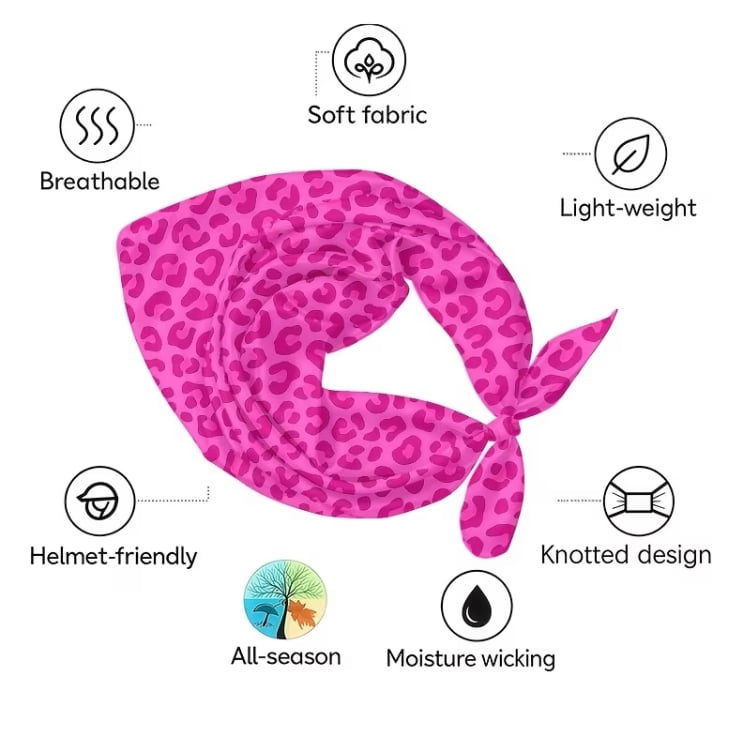 Image of Pink Leopard Print Scarf 