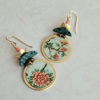 Image 3 of Reserved for Hazel - Coral Branch Disc Earring