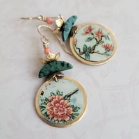 Image 2 of Reserved for Hazel - Coral Branch Disc Earring