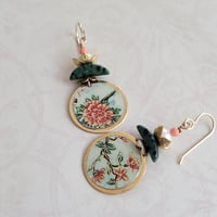 Image 1 of Reserved for Hazel - Coral Branch Disc Earring