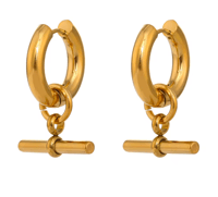 Image 1 of T-Bar Pendant Hoops