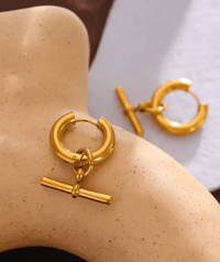 Image 4 of T-Bar Pendant Hoops