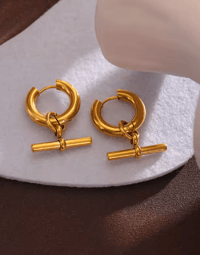 Image 3 of T-Bar Pendant Hoops