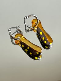 Image 1 of Upcycled Glass - Amber / Yellow / Metallic Earrings