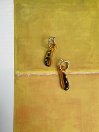 Image 2 of Upcycled Glass - Amber / Yellow / Metallic Earrings