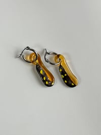 Image 3 of Upcycled Glass - Amber / Yellow / Metallic Earrings
