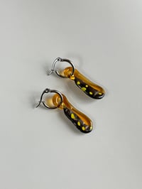 Image 5 of Upcycled Glass - Amber / Yellow / Metallic Earrings