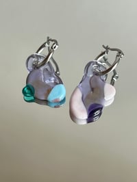 Image 2 of Upcycled Glass - Lavender / Pink / Blue Earrings