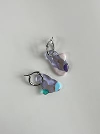 Image 1 of Upcycled Glass - Lavender / Pink / Blue Earrings