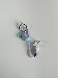 Image 5 of Upcycled Glass - Lavender / Pink / Blue Earrings