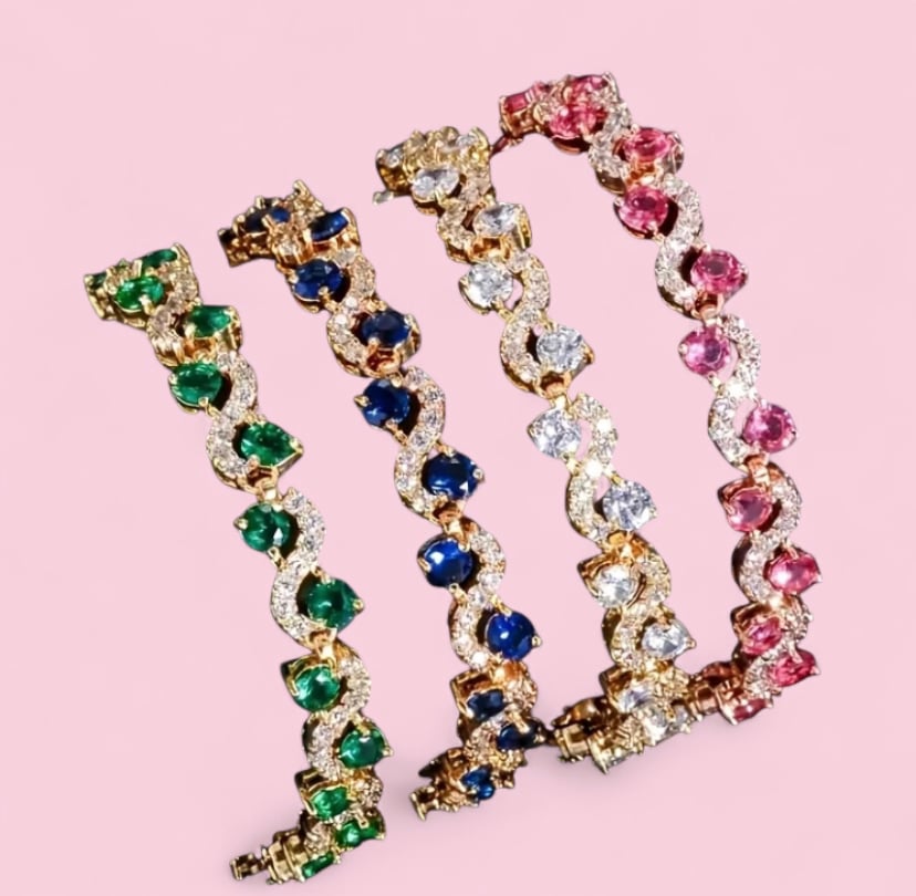 Image of Multicolored gemstone bracelet 