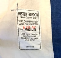 Image 6 of Mister Freedom sugar cane utility chambray indigo shirt, $240rrp, size M