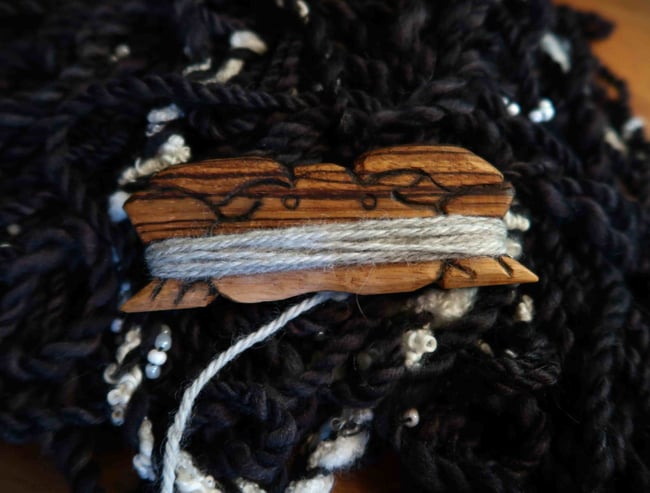 Crabs and Moray Eels - OOAK Hand Carved Band/Stick Shuttle