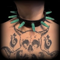 Image 7 of Flawed Cyber goth test tube vile spiked leather choker