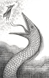 Image 1 of 'The Magician and the Serpent' Original Drawing