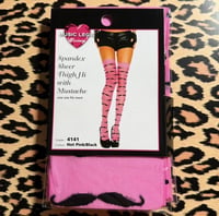 Image 2 of pink mustache thigh highs 
