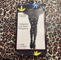 Image 2 of rainbow weed leaf tights