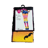 Image 1 of rainbow mustache thigh highs 