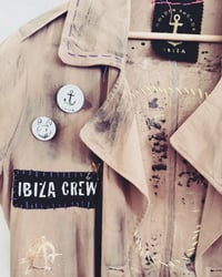 Image 3 of DISCO 🍒  ¥ UPCYCLED  ¥ UNISEX ¥ VINTAGE TRENCHCOAT ¥ IBIZA¥ HANDPAI...