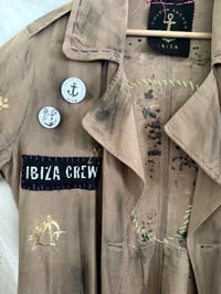 Image 5 of DISCO 🍒  ¥ UPCYCLED  ¥ UNISEX ¥ VINTAGE TRENCHCOAT ¥ IBIZA¥ HANDPAI...