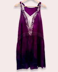 Image 2 of 🪩 IBIZA HAND-DYED EMBROIDERED COTTON DRESS   ✘  VINTAGE KLEID ✘ IBIZA PRINT   ✘ UPCYCLED