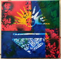 Image 1 of Sean Worrall - The Crossing - Electric Painting No.43 - Acrylic on Canvas, 20x20cm (July 2026)