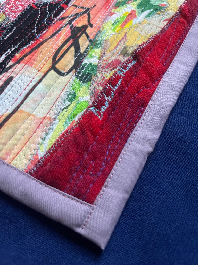 'Fairytale Song' — Colorful and Whimsical Bird Textile Art, 35x29cm Image 5