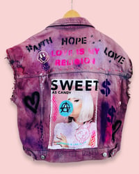 Image 2 of 🪩 IBIZA VINTAGE UPCYCLED DENIM VEST • HAND-DYED 