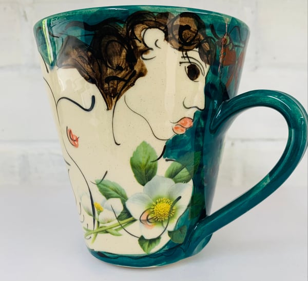 Image of Teal green tall mug